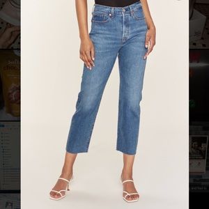 Levi’s Wedgie Raw Hem High Waist Straight Jeans